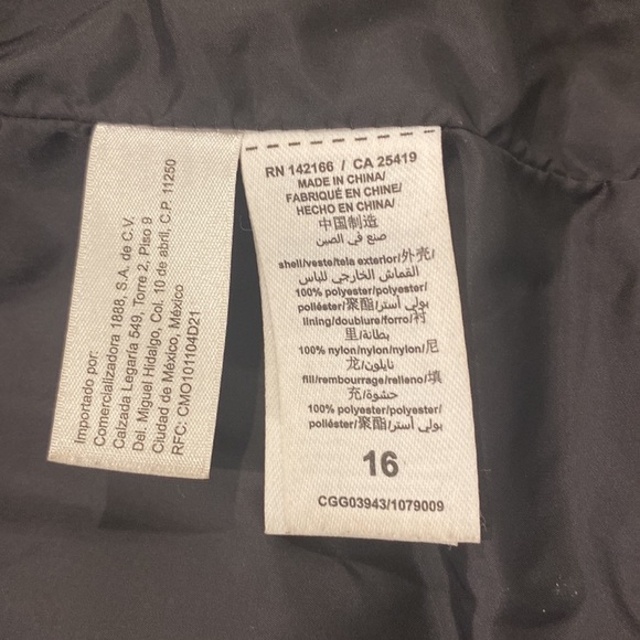 Habitual Kids Black Patent Puffer Peacoat w/Cropped Bell Sleeves Size 16 - Picture 7 of 9